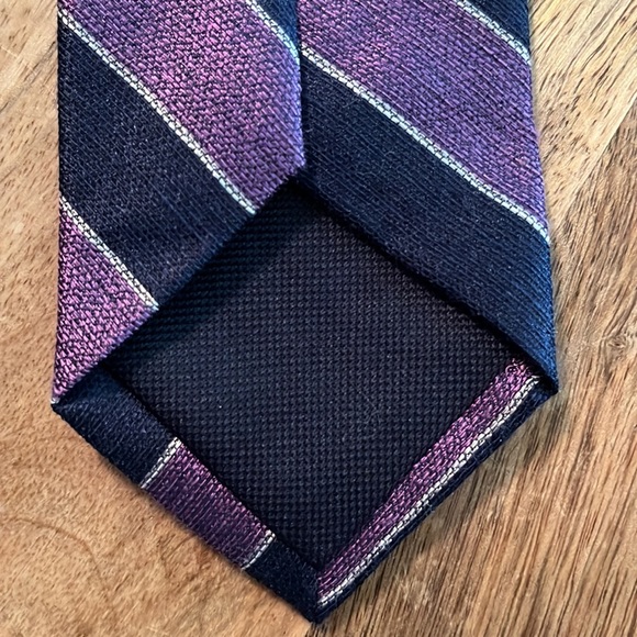 RALPH LAUREN Mens SLIM tie Graphic Stripe Print Purple & Blue Career fun $89 NEW - Picture 8 of 16